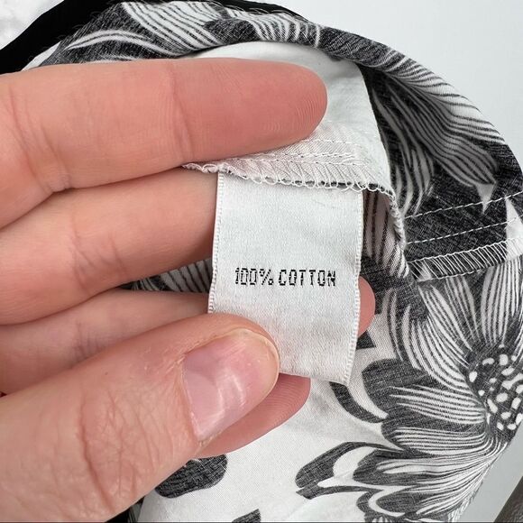 Talbots Floral Sleeveless Cocktail Party Wedding Dress size 2 petite black white - Picture 9 of 11